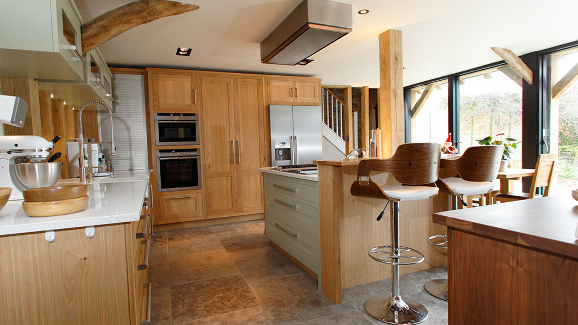 A kitchen where the natural oak is the star of the show.